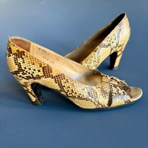 Margaret Jerrold Vintage Snake Skin Heels | Size 7.5‎ | Made in Italy 1980s 70s